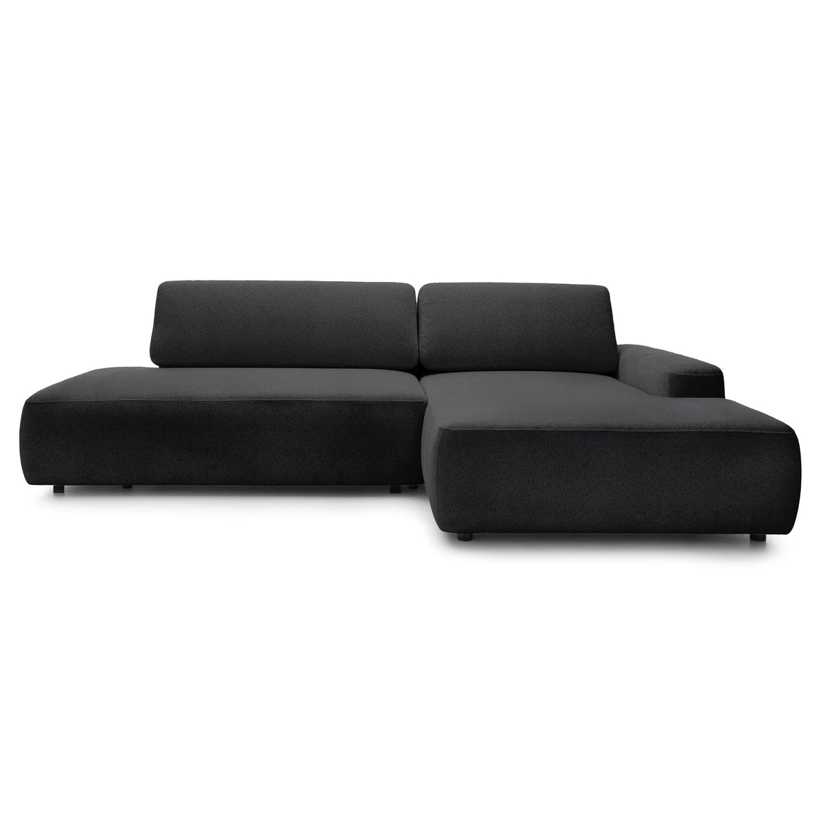 Bamby 4 Seater Corner Sofa Bed 125x210, Japandi Style – Right-hand, Smoky Granite (RAVEN 15)
