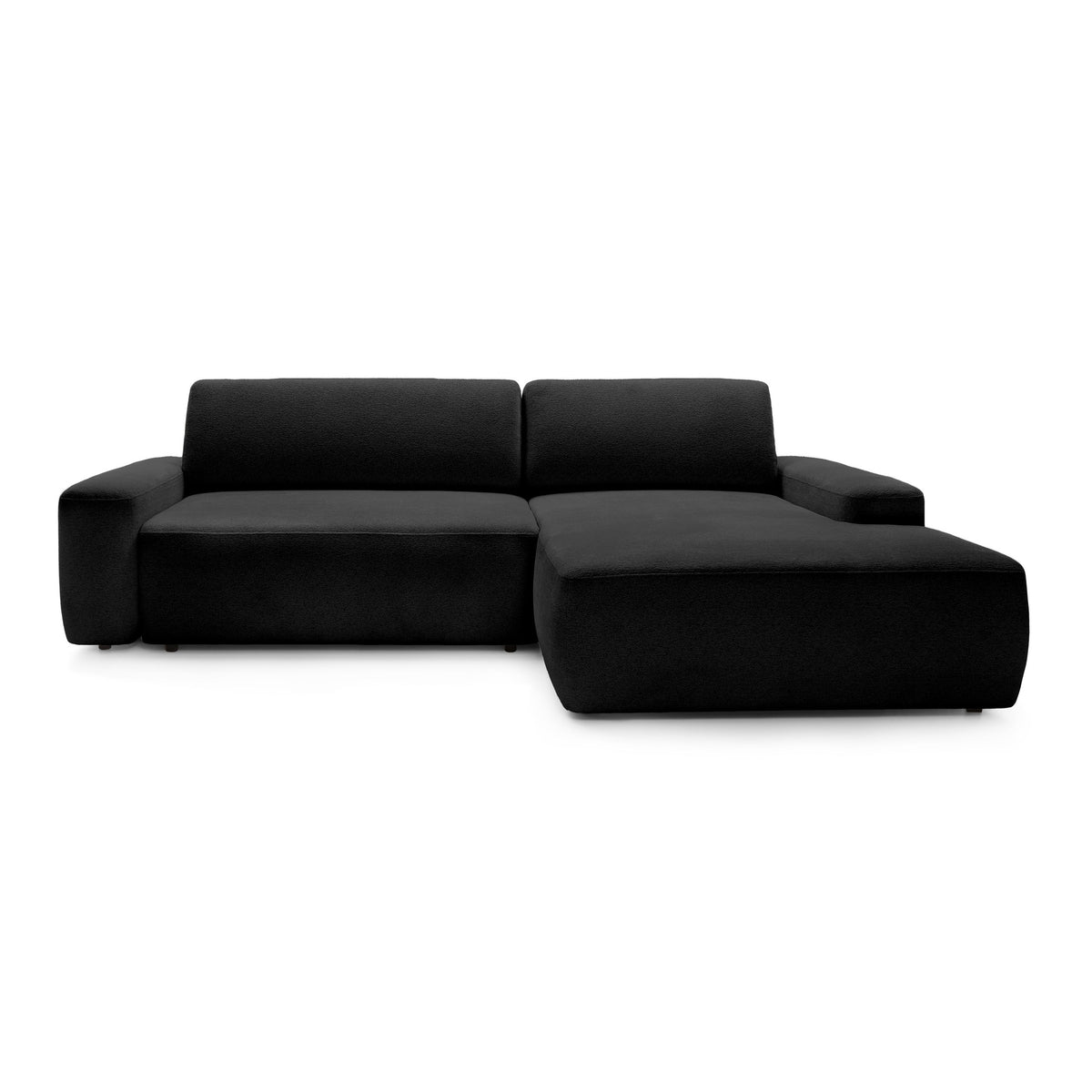 Bamby 3 Seater Corner Sofa Bed 125x210, Modern Style – Right-hand, Night Black (RAVEN 18)