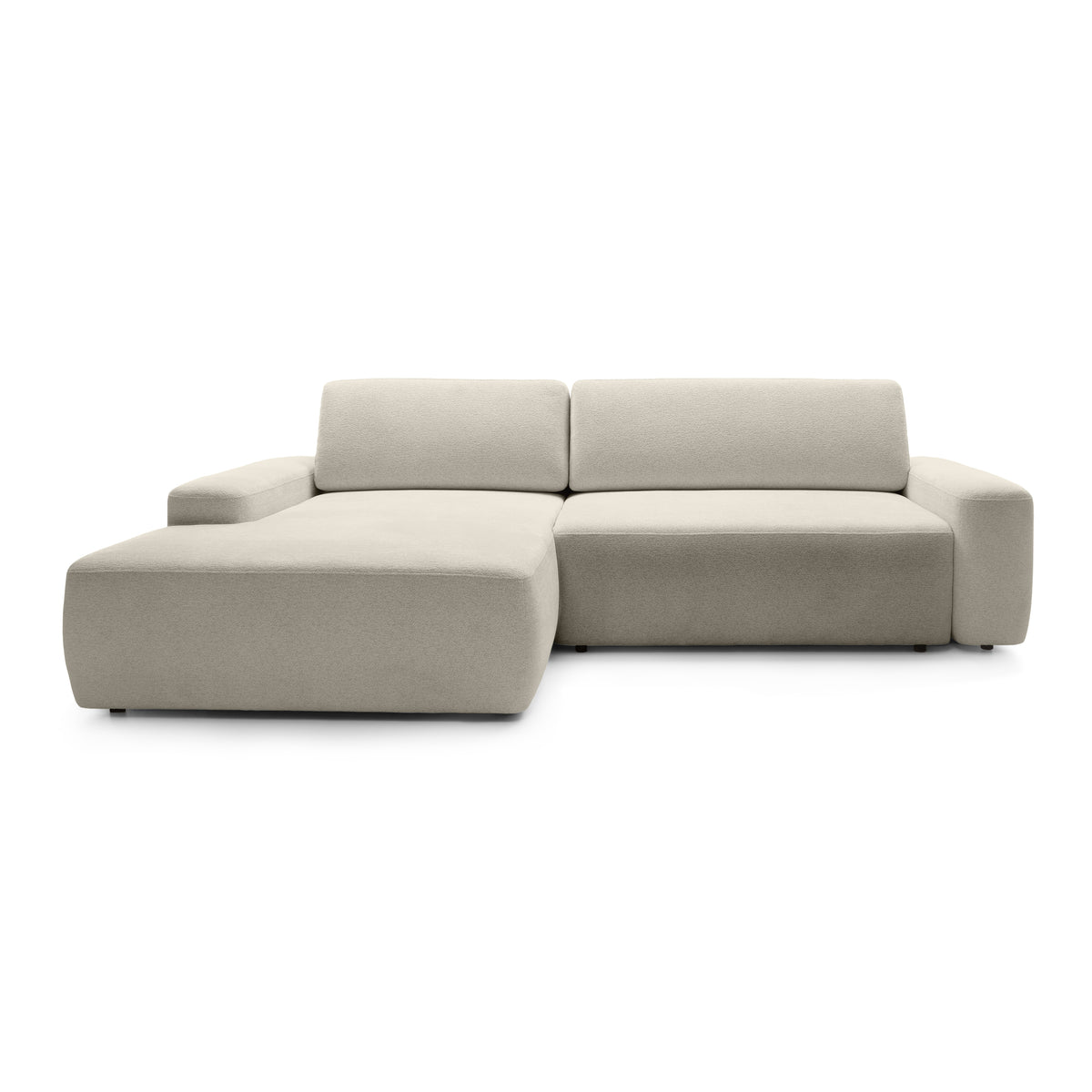 Bamby 3 Seater Corner Sofa Bed 125x210, Modern Style – Left-hand, Sand Silk (RAVEN 28)