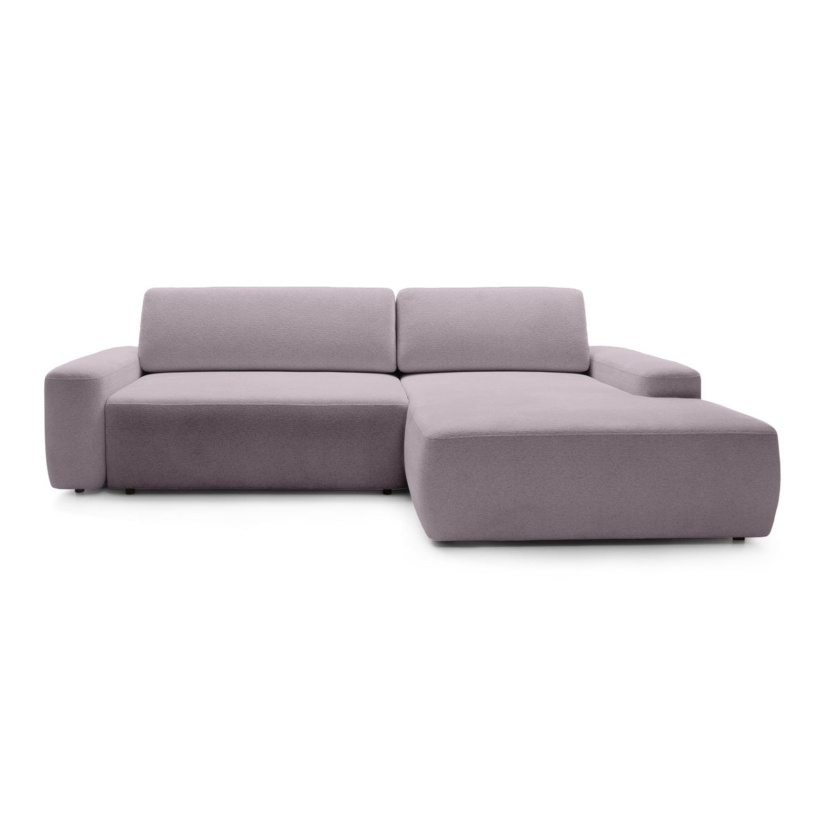 Bamby 3 Seater Corner Sofa Bed 125x210, Modern Style – Right-hand, Rose Dust (RAVEN 30)