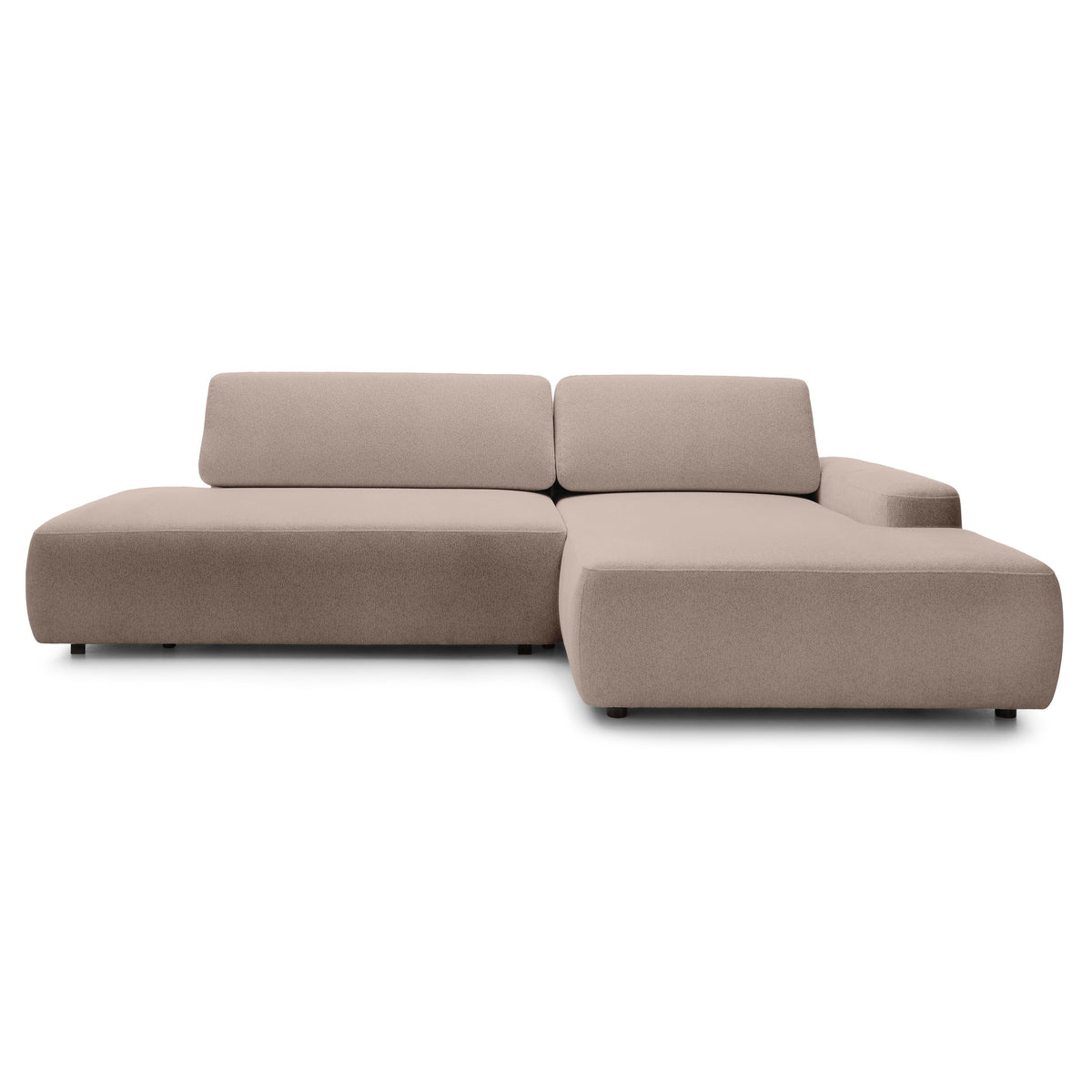 Bamby 4 Seater Corner Sofa Bed 125x210, Japandi Style – Right-hand, Caramel Beige (RAVEN 34)