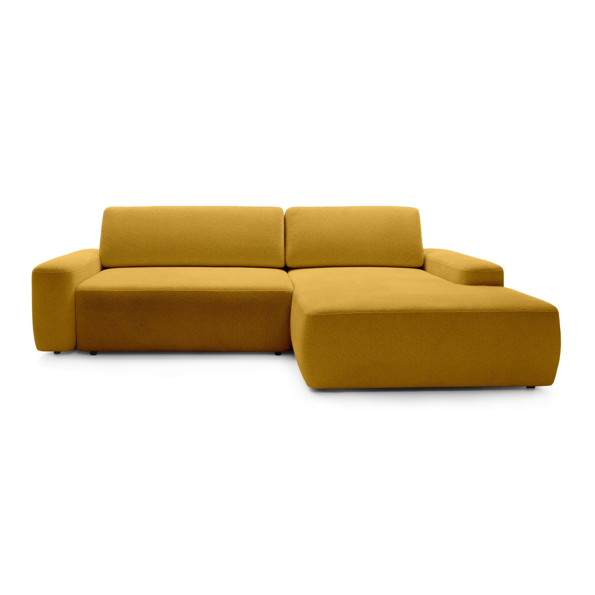Bamby 3 Seater Corner Sofa Bed 125x210, Modern Style – Right-hand, Honey Amber (RAVEN 66)