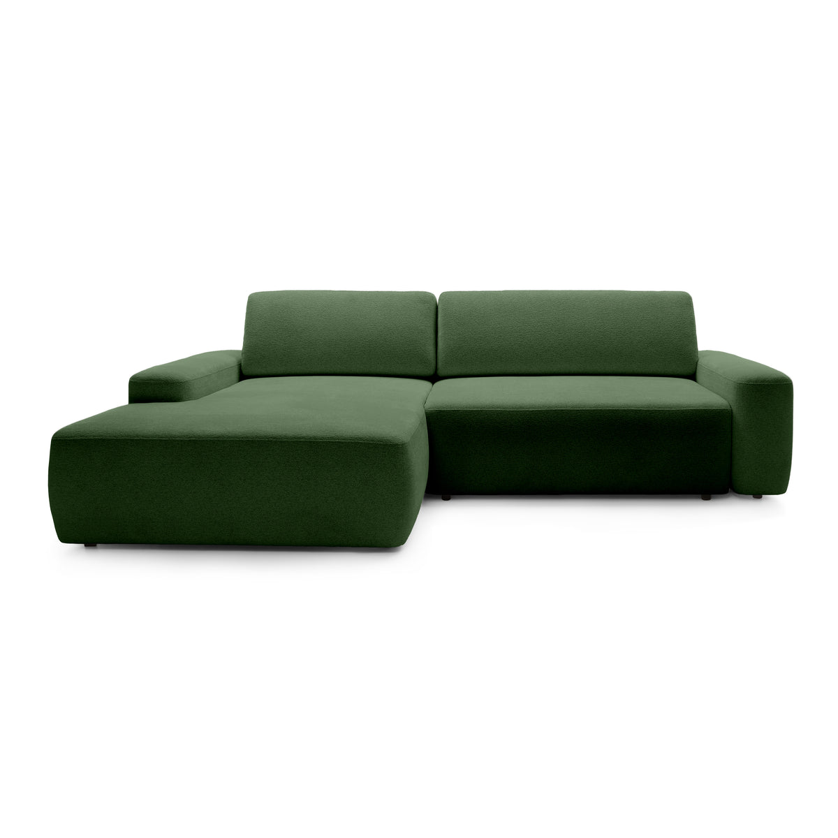 Bamby 3 Seater Corner Sofa Bed 125x210, Modern Style – Left-hand, Olive Grove (RAVEN 77)