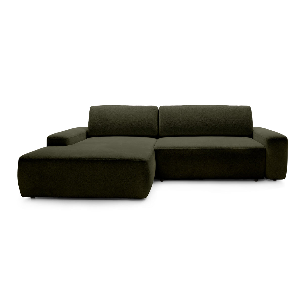 Bamby 3 Seater Corner Sofa Bed 125x210, Modern Style – Left-hand, Roasted Coffee (RAVEN 78)