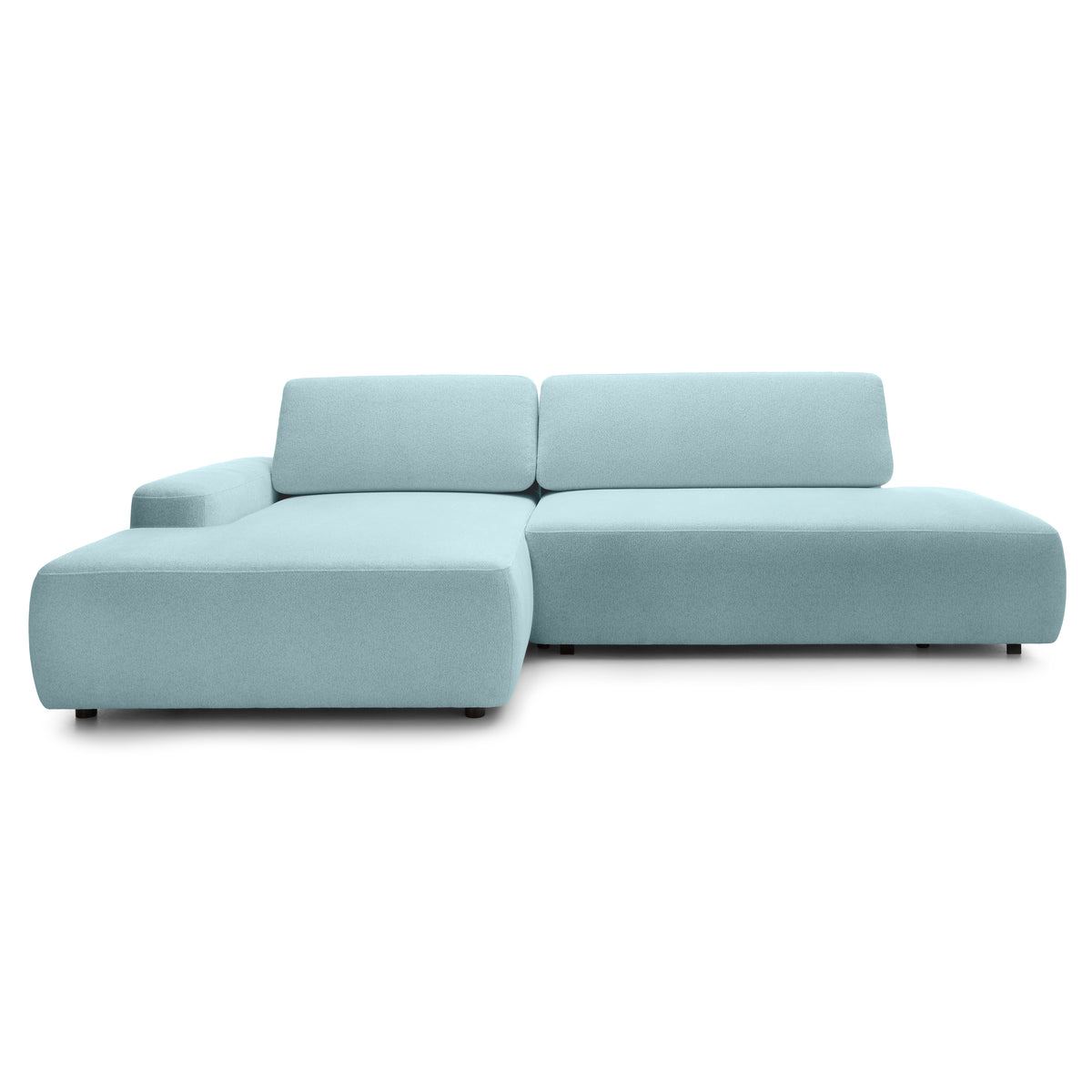 Bamby 4 Seater Corner Sofa Bed 125x210, Japandi Style – Left-hand, Porcelain Blue (RAVEN 80)