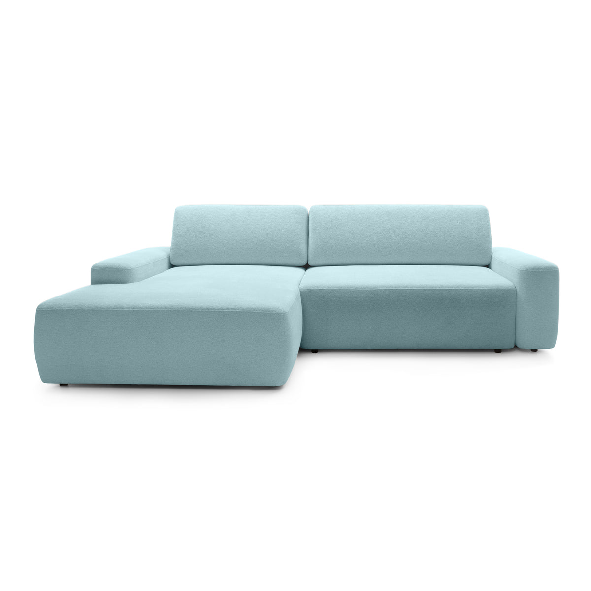 Bamby 3 Seater Corner Sofa Bed 125x210, Modern Style – Left-hand, Porcelain Blue (RAVEN 80)