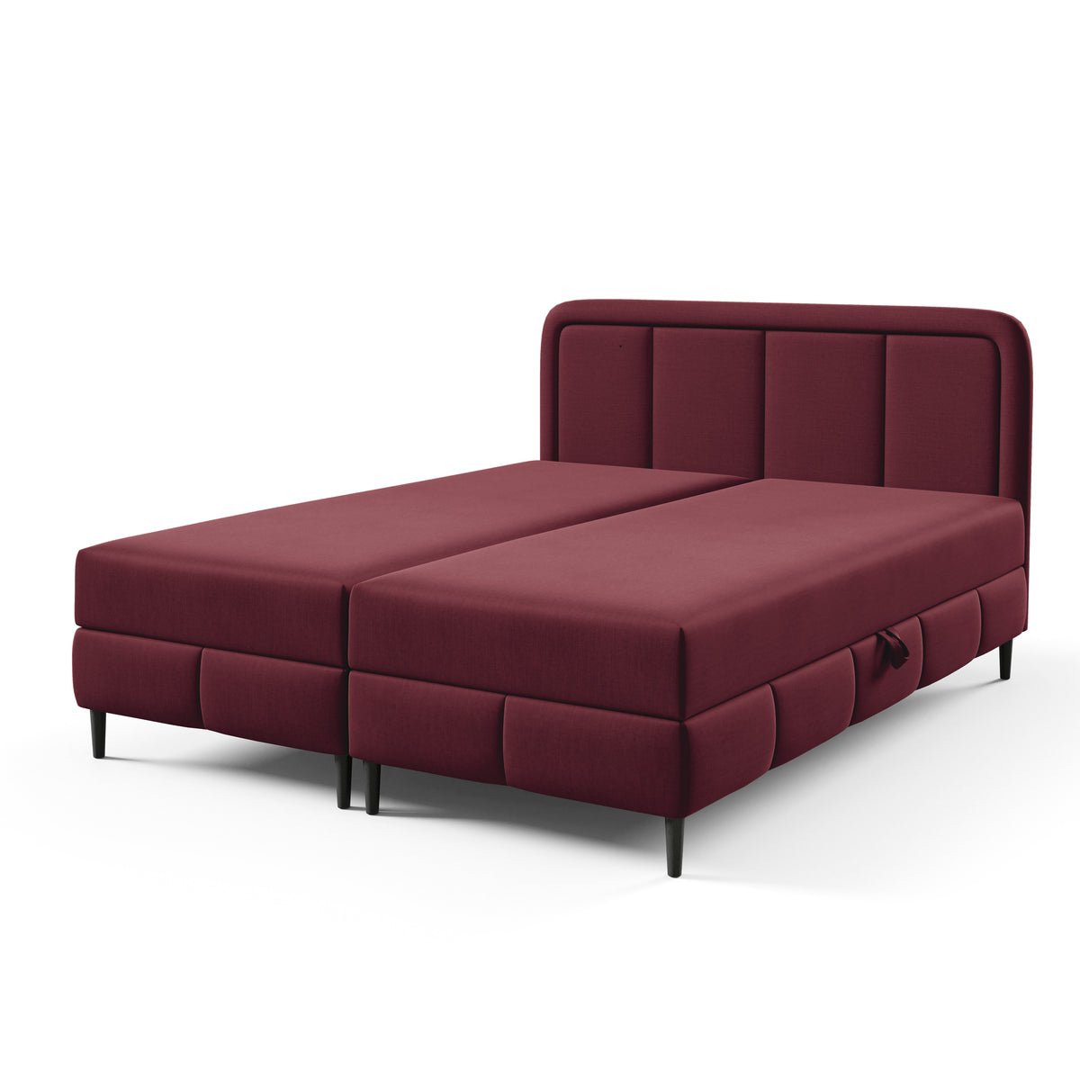 Pole Continental Divan Bed with Storage – Burgundy Wine (ROUGE 07), 200
