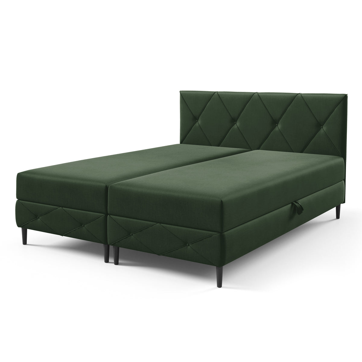 Wianec Continental Divan Bed with Storage, Classic Style – Mountain Moss (ROUGE 11), 200