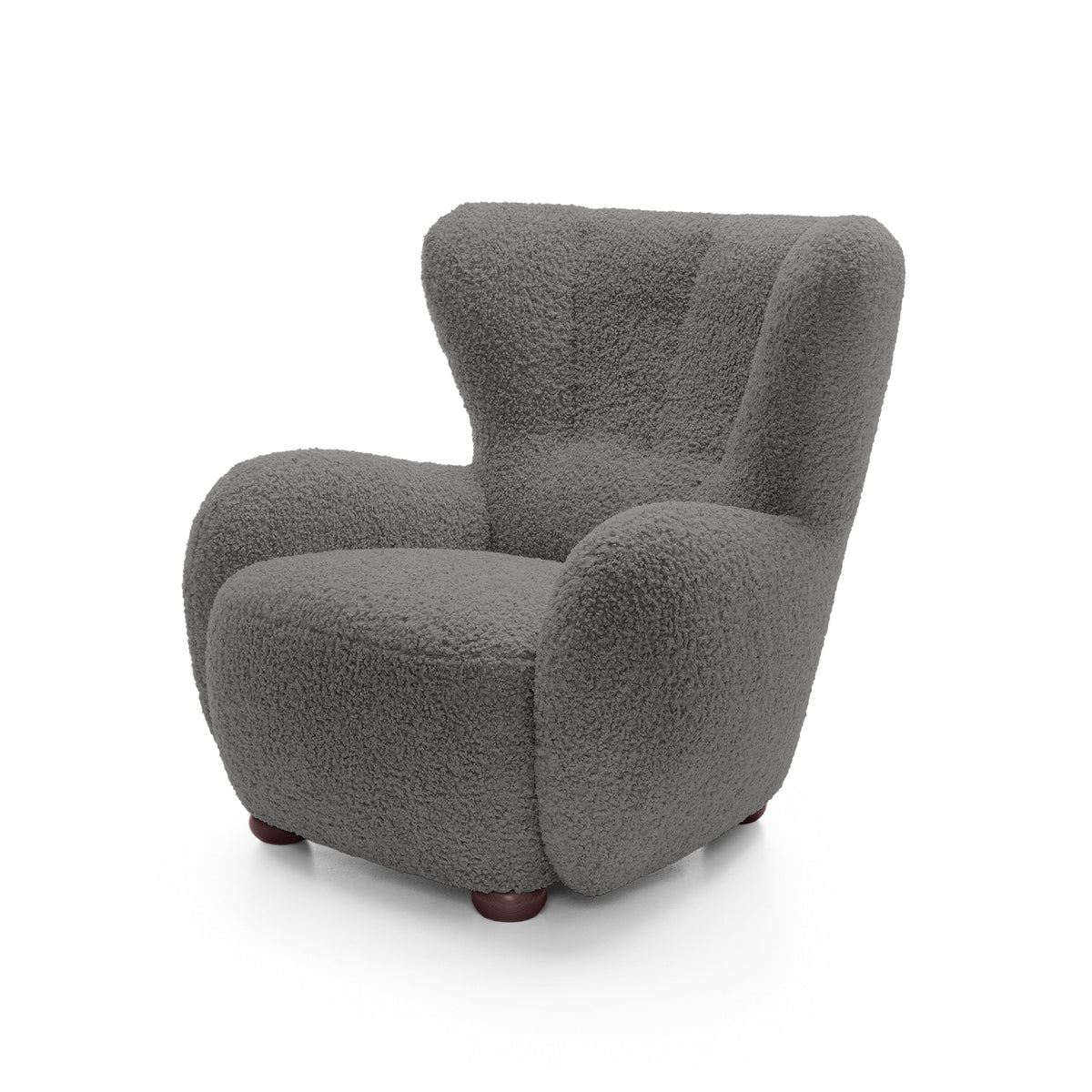 Tedi Armchair 88 cm, Scandinavian Style – Basalt Brown (ROLF 07), Walnut