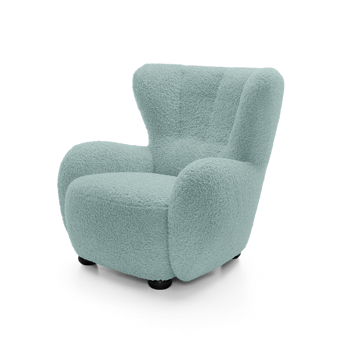 Tedi Armchair 88 cm, Scandinavian Style – Sea Patina (ROLF 16), Black