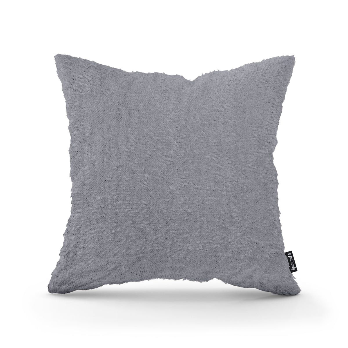 Plush Decorative Cushion 45x45 cm, Glamour Style – 100% PES Plush, Soft Texture – Steel Ash (SORRISO 04)