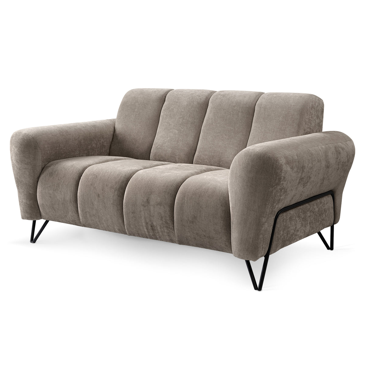 Nellia 2 Seater Sofa for Living Room, Soft Style, Storm Fabric – Warm Parchment (STORM 06)