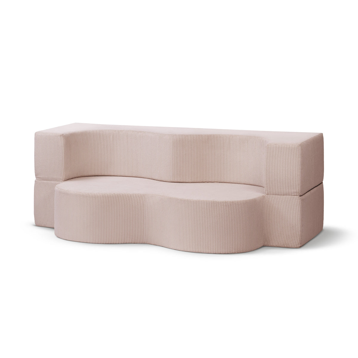 Kamelia Freestanding Foam Sofa Bed 200 cm, Japandi Style – Dusty Pink (POSO 52)