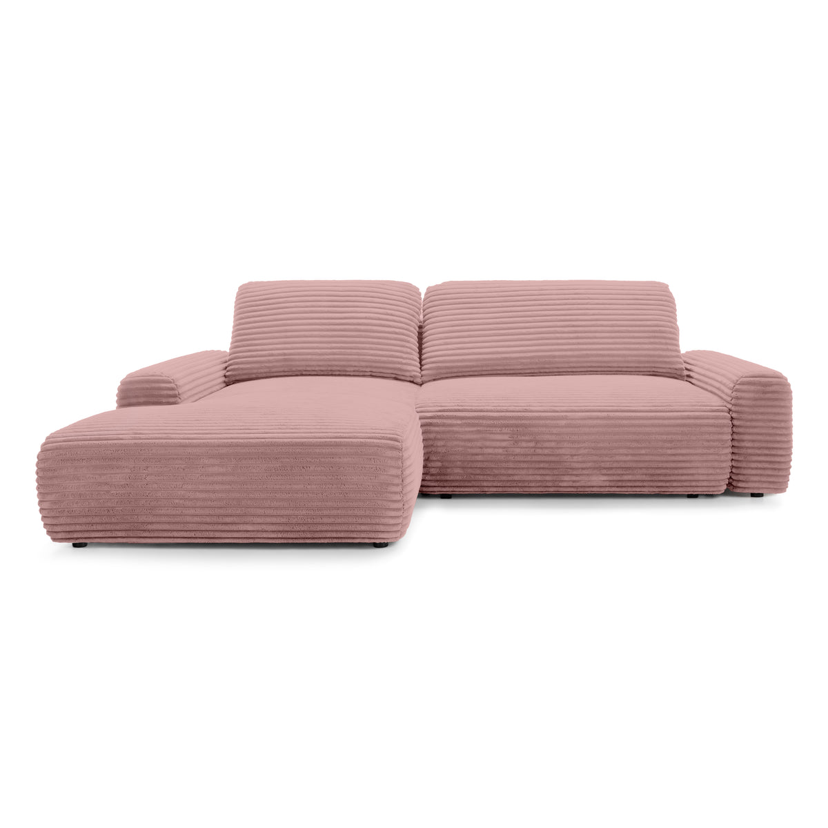 Dori Corner Sofa Bed with Storage 125x200, Modern Style – Left-sided, Porcelain Pink (TILIA 62)