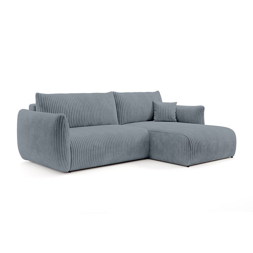 Alloro Corner Sofa Bed 257 cm, Modern Style – Right-sided, Morning Graphite (TILIA 85)