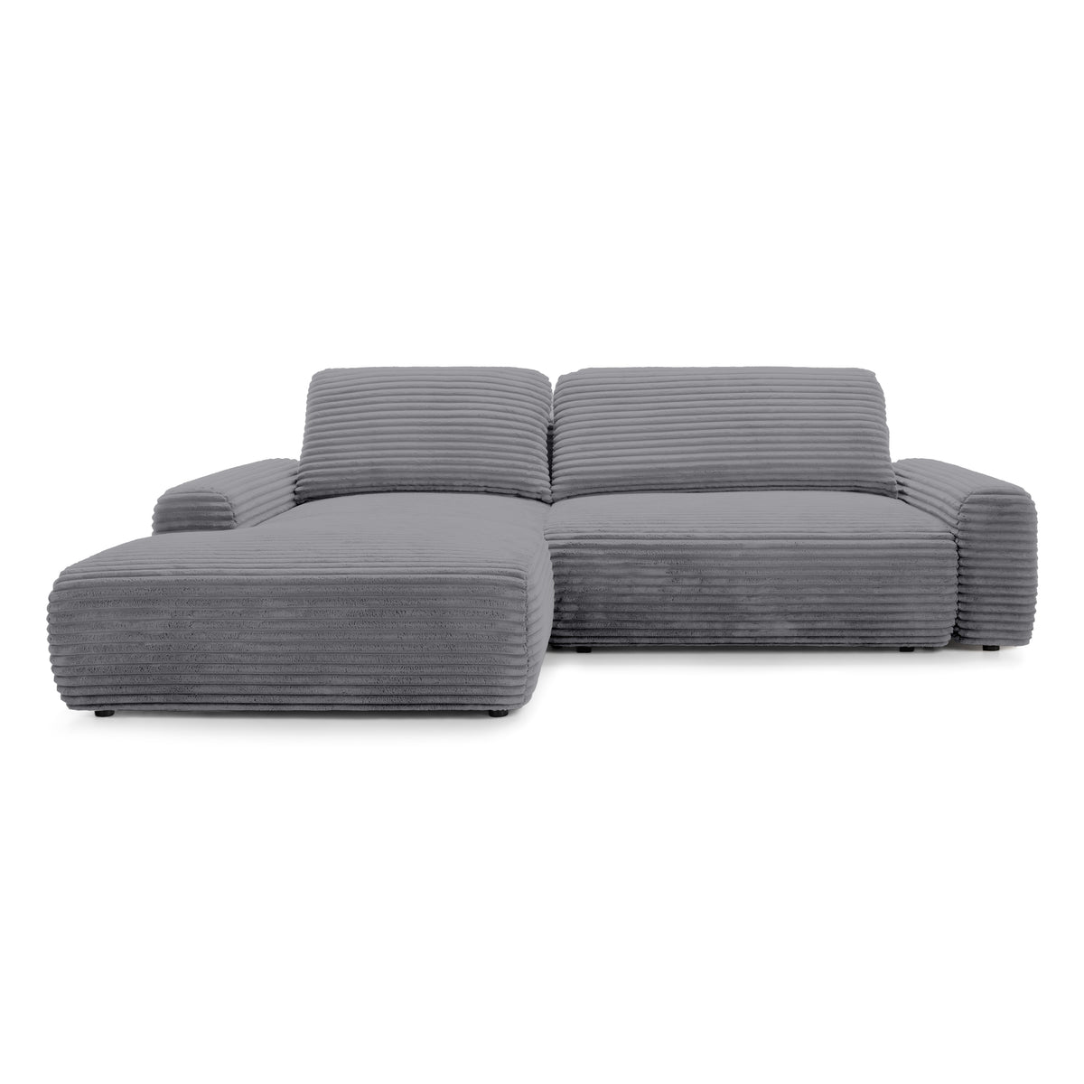 Dori Corner Sofa Bed with Storage 125x200, Modern Style – Left-sided, Gray Horizon (TILIA 90)