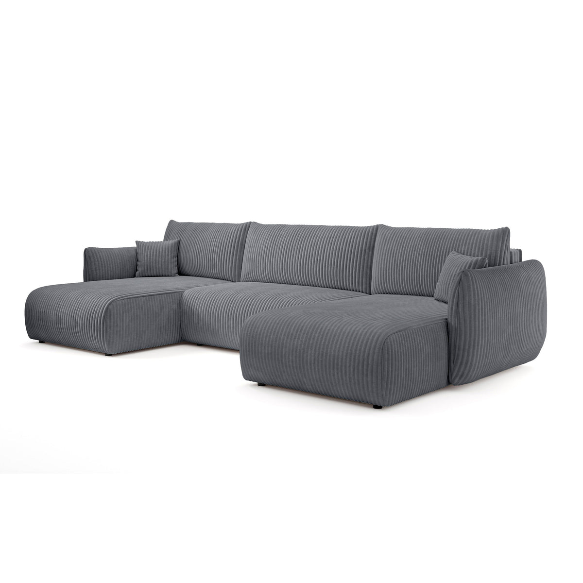 Alloro U Shaped Corner Sofa Bed with Storage, Sleeping Area 145x302 – Gray Horizon (TILIA 90)