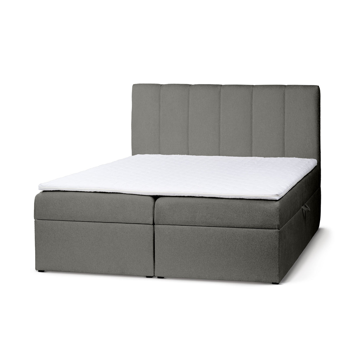 Stavy Continental Divan Bed with Topper and Storage, Scandinavian Style – Titanium Matte (TORO 10), 200