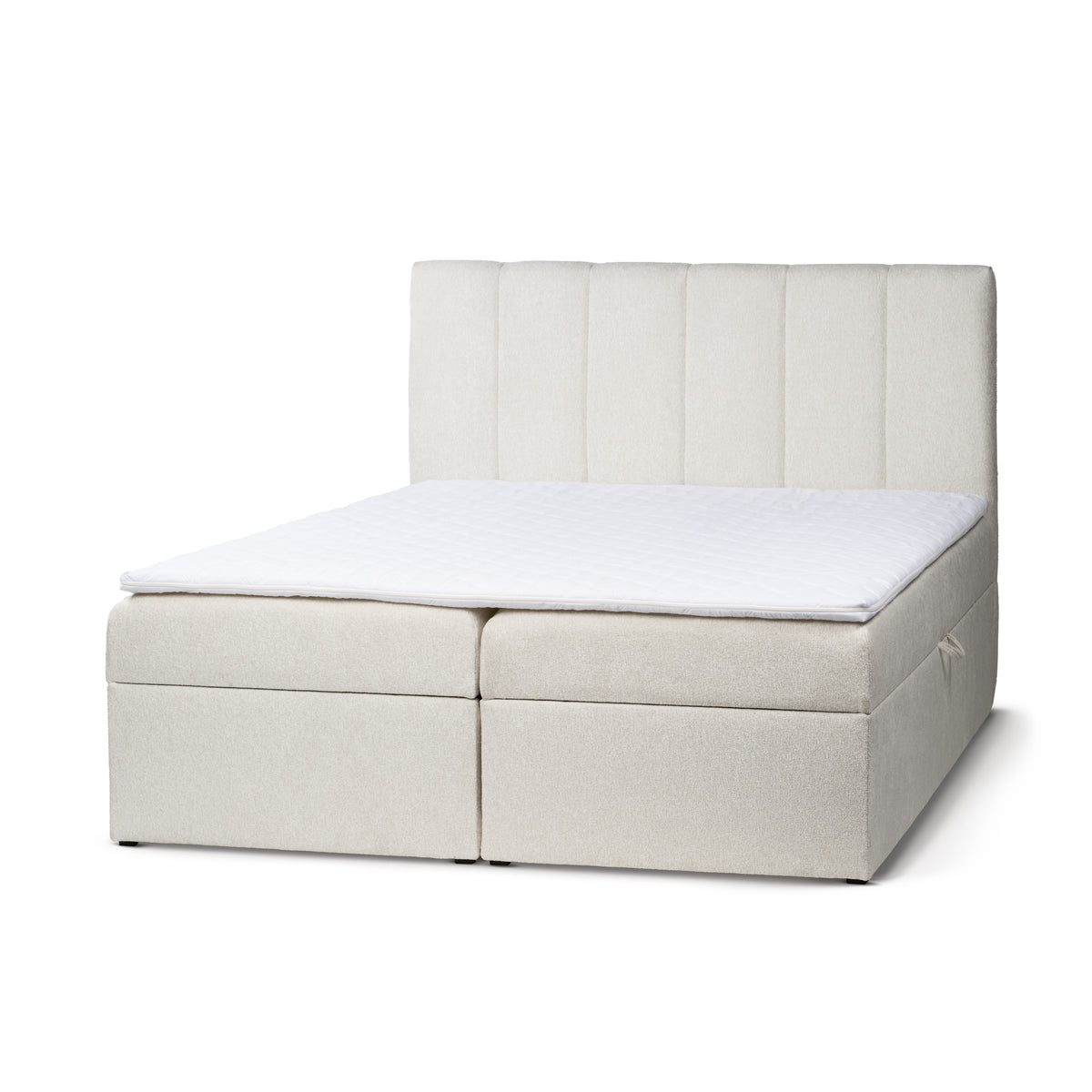Stavy Continental Divan Bed with Topper and Storage, Scandinavian Style – Pearl Stone (TORO 140), 200