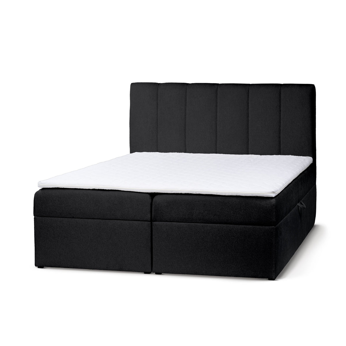 Stavy Continental Divan Bed with Topper and Storage, Scandinavian Style – Bottomless Black (TORO 150), 200