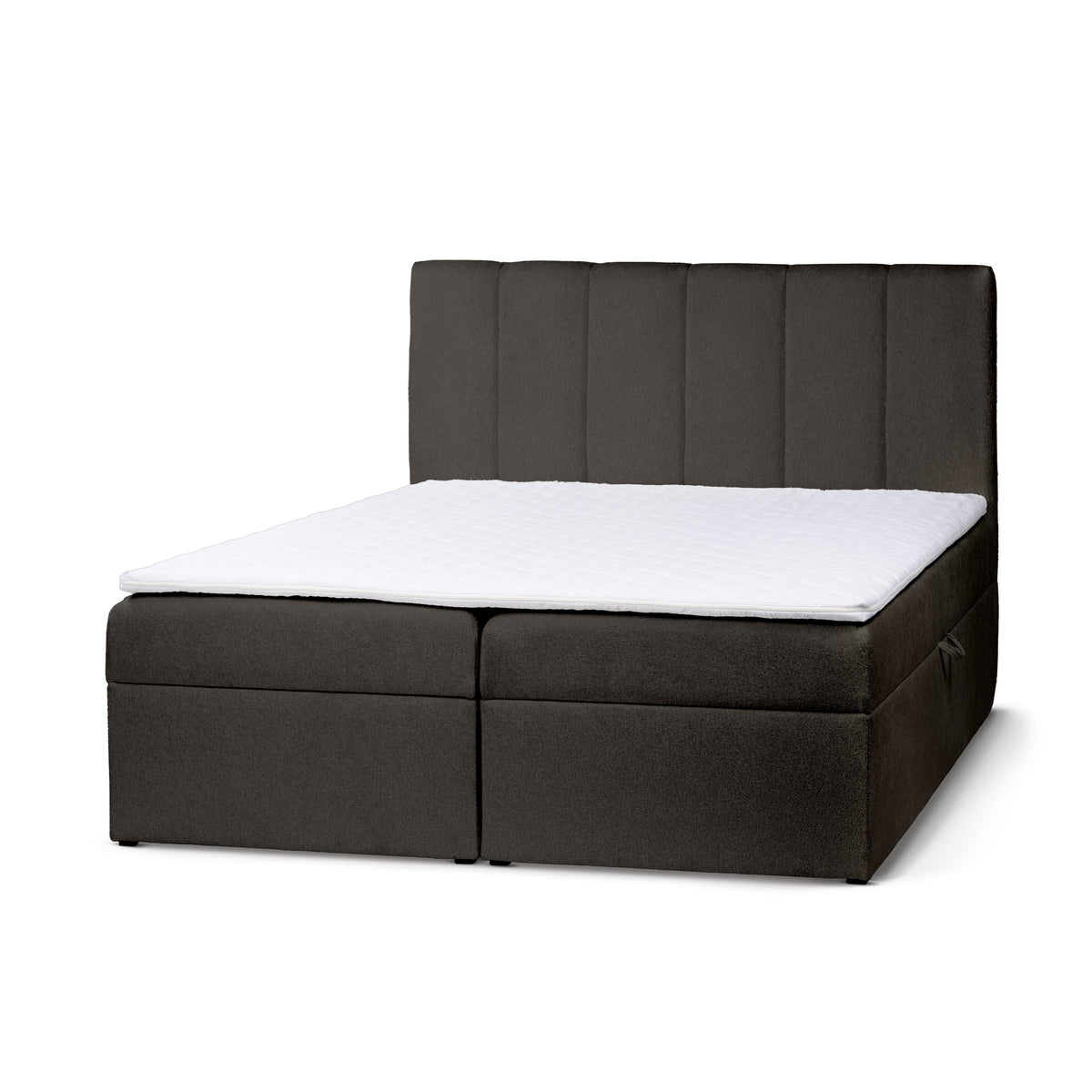 Stavy Continental Divan Bed with Topper and Storage, Scandinavian Style – Chocolate Graphite (TORO 45), 200