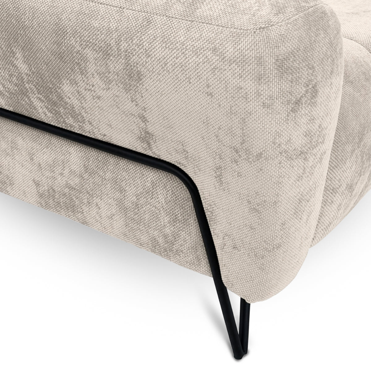 Nellia 2 Seater Sofa for Small Spaces, Vega Fabric – close-up of details and texture