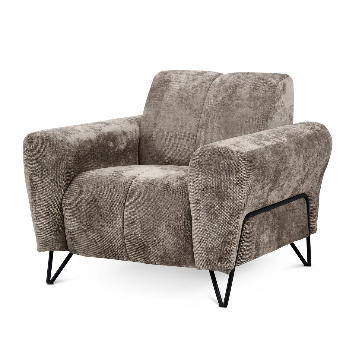 Nellia Upholstered Armchair for Living Room, Vega Fabric – Chestnut Brown (VEGA 05)