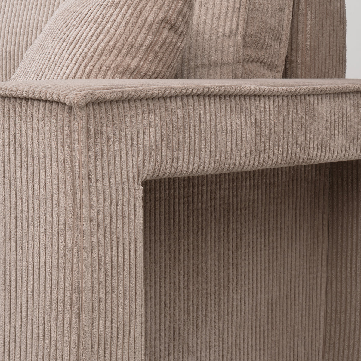 Klara Reversible Corner Sofa Bed with Storage and Pouffe, Modern Style – close-up of details and texture