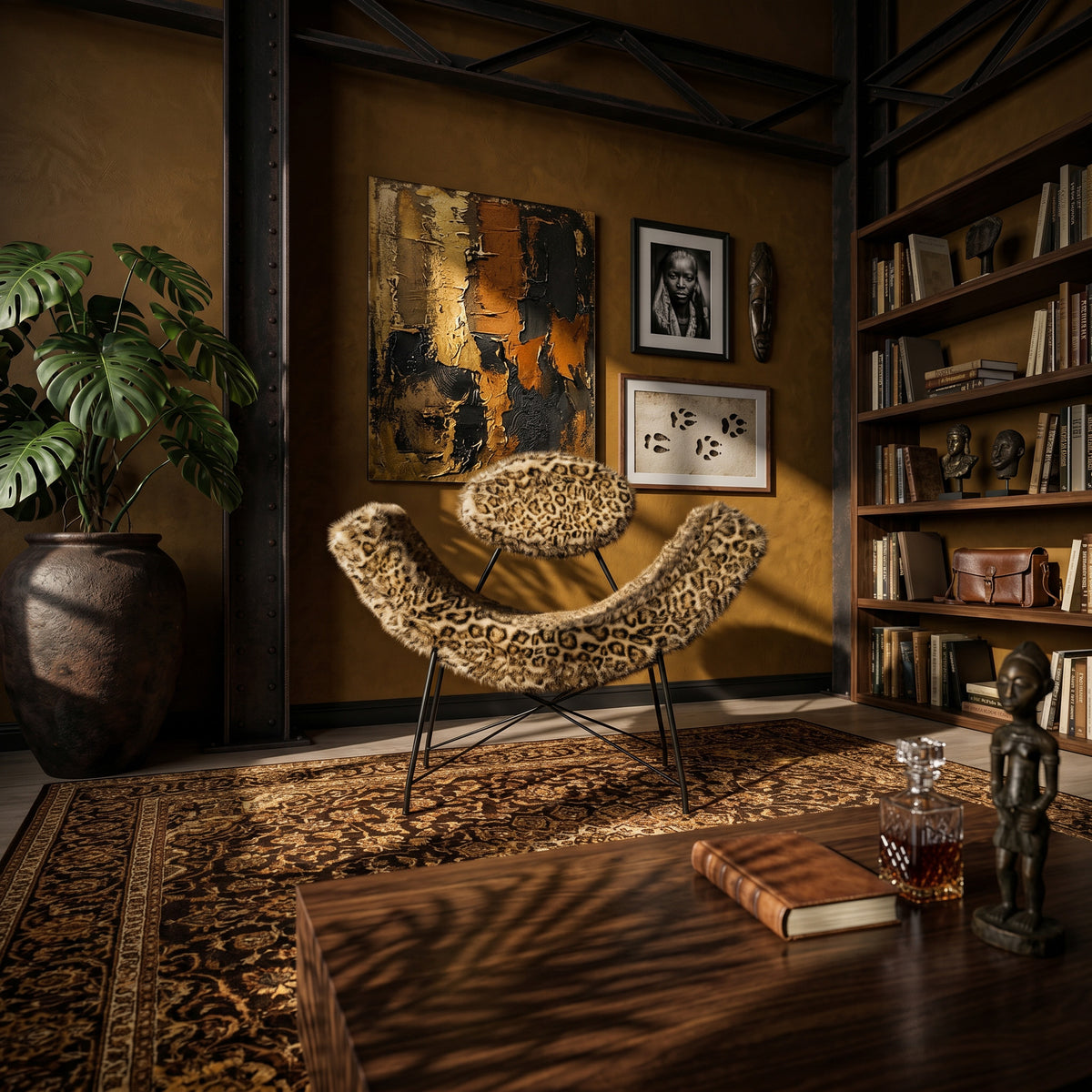 Lampardo butterfly armchair in glamour style – interior setting