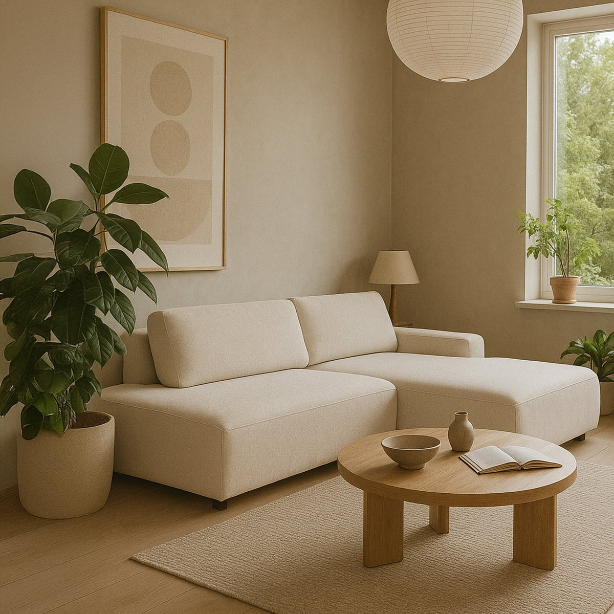 Bamby 4 Seater Corner Sofa Bed 125x210, Japandi Style – photo 2