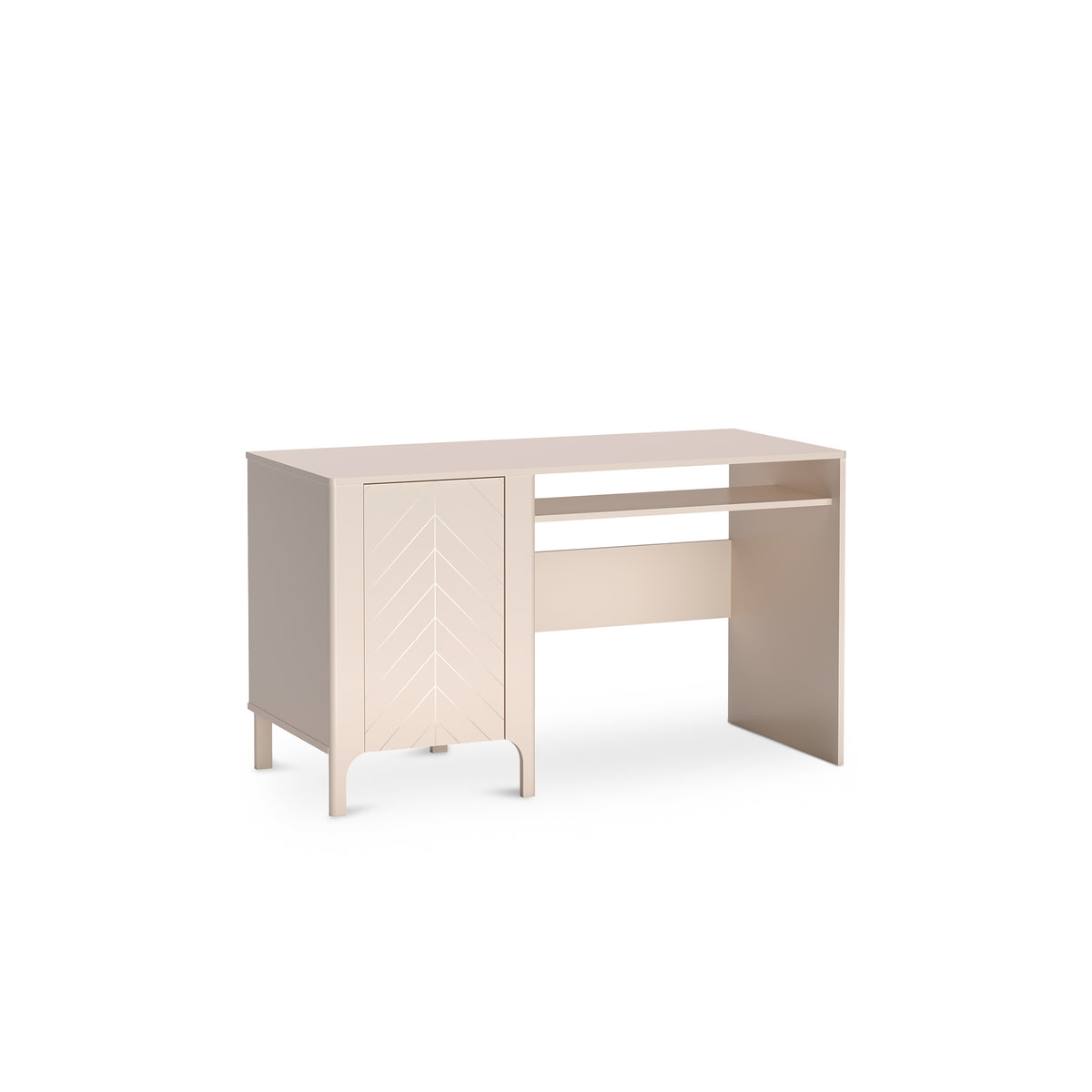 Bureau EKLIPSO 135x78 avec armoire verrouillable de style moderne, coloris cachemire - photo principale | Pillovely