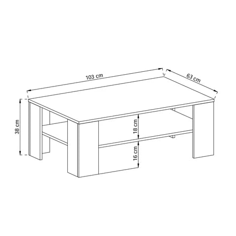 Gorky Coffee Table 103x38 cm with Shelf, Scandinavian Style – photo 4