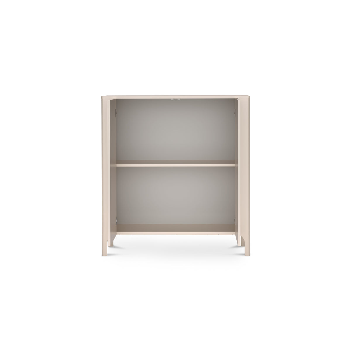 Commode EKLIPSO 103x95 avec façade à deux portes au style moderne, coloris cachemire - intérieur après ouverture | Pillovely