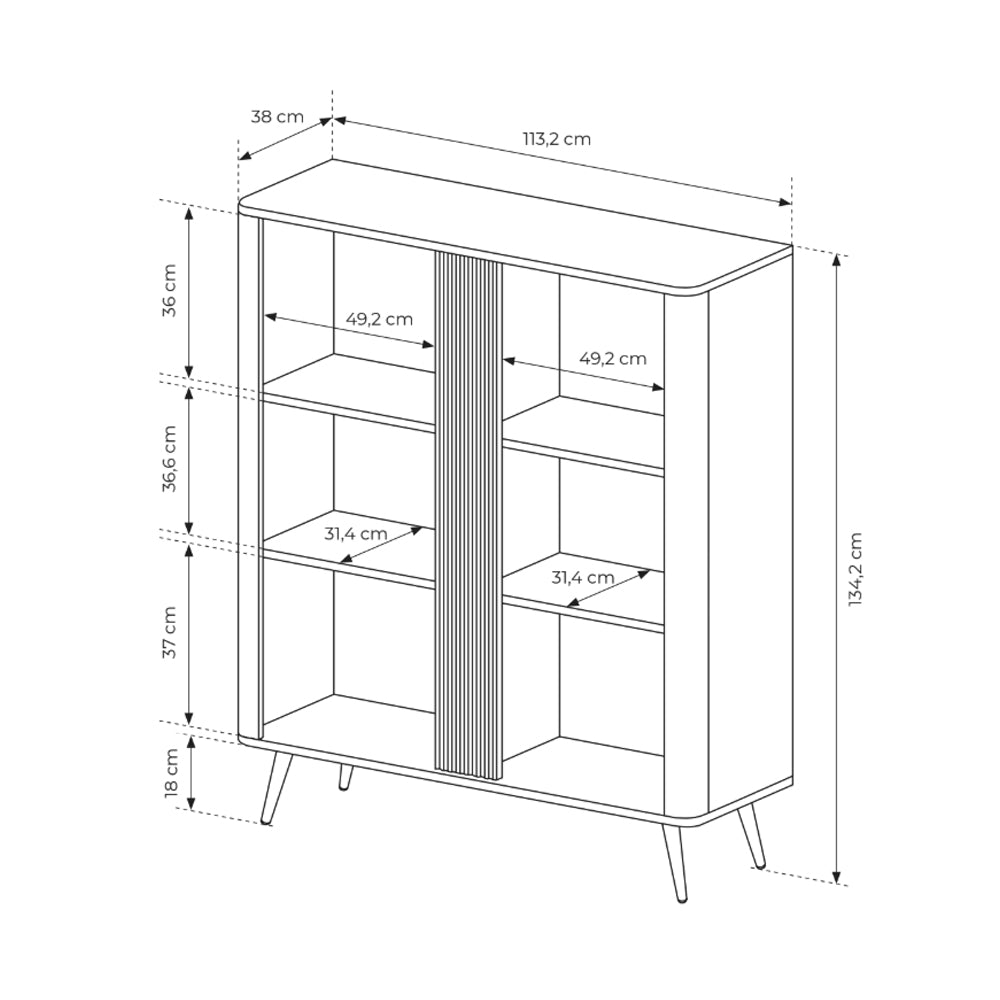 Velia Tall 2-door Sideboard 113x134, Soft Loft Style