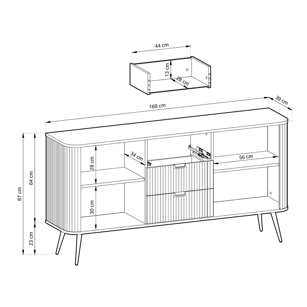 Eva Sideboard with Doors and Drawers 168x87, Modern Style – photo 11