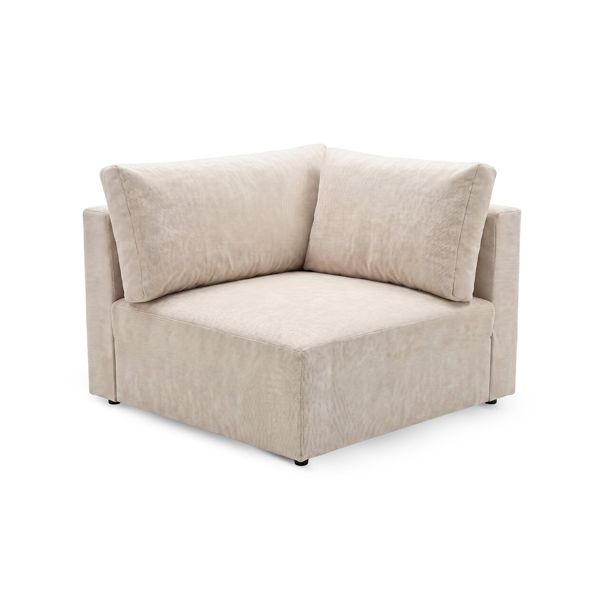 Hoekmodule van de Iskeli Plus-hoekbank Crème Taupe (ARAGON 03) – module 108 × 108 cm met twee rugkussens
