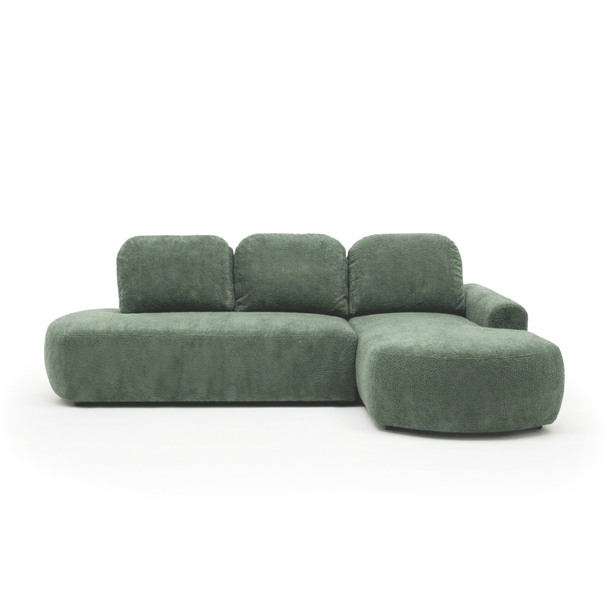 Moluni-hoekbank 263 cm Groen (BELLINI 15), rechtszijdig – L-hoekbank voor het appartement