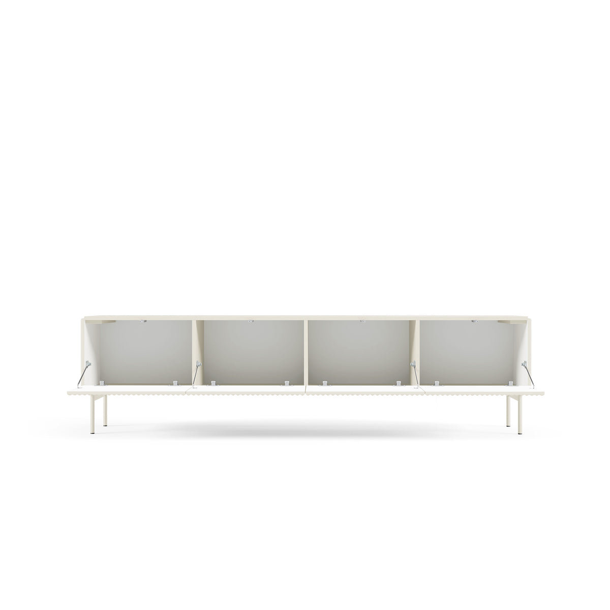 MuzZI TV Unit 195x51, Modern Style – with doors open