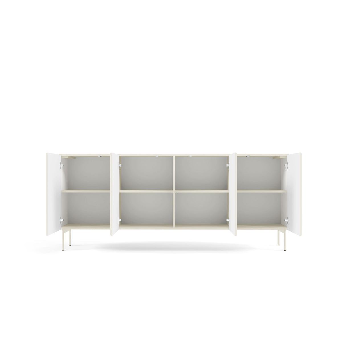 MuzZI Sideboard with Doors 195x81, Modern Style – with doors open