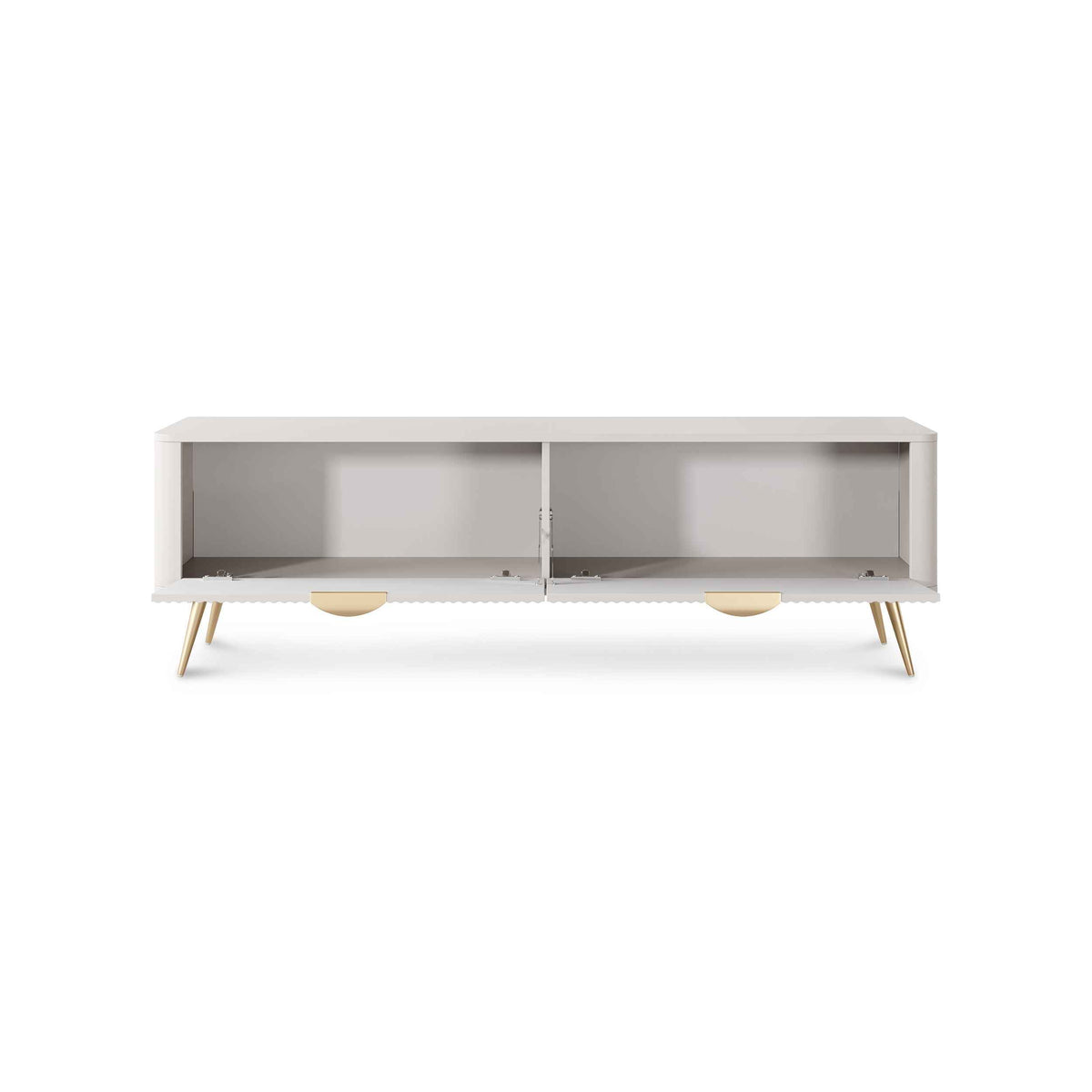 Laanti TV Unit 163x51, Modern Style – with doors open