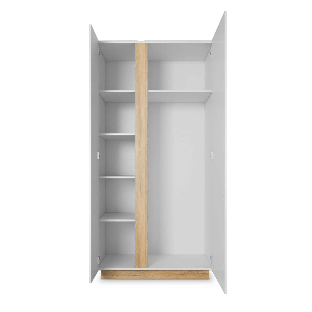 Armelia 2-door Wardrobe 97x194 cm, Modern Style – with doors open