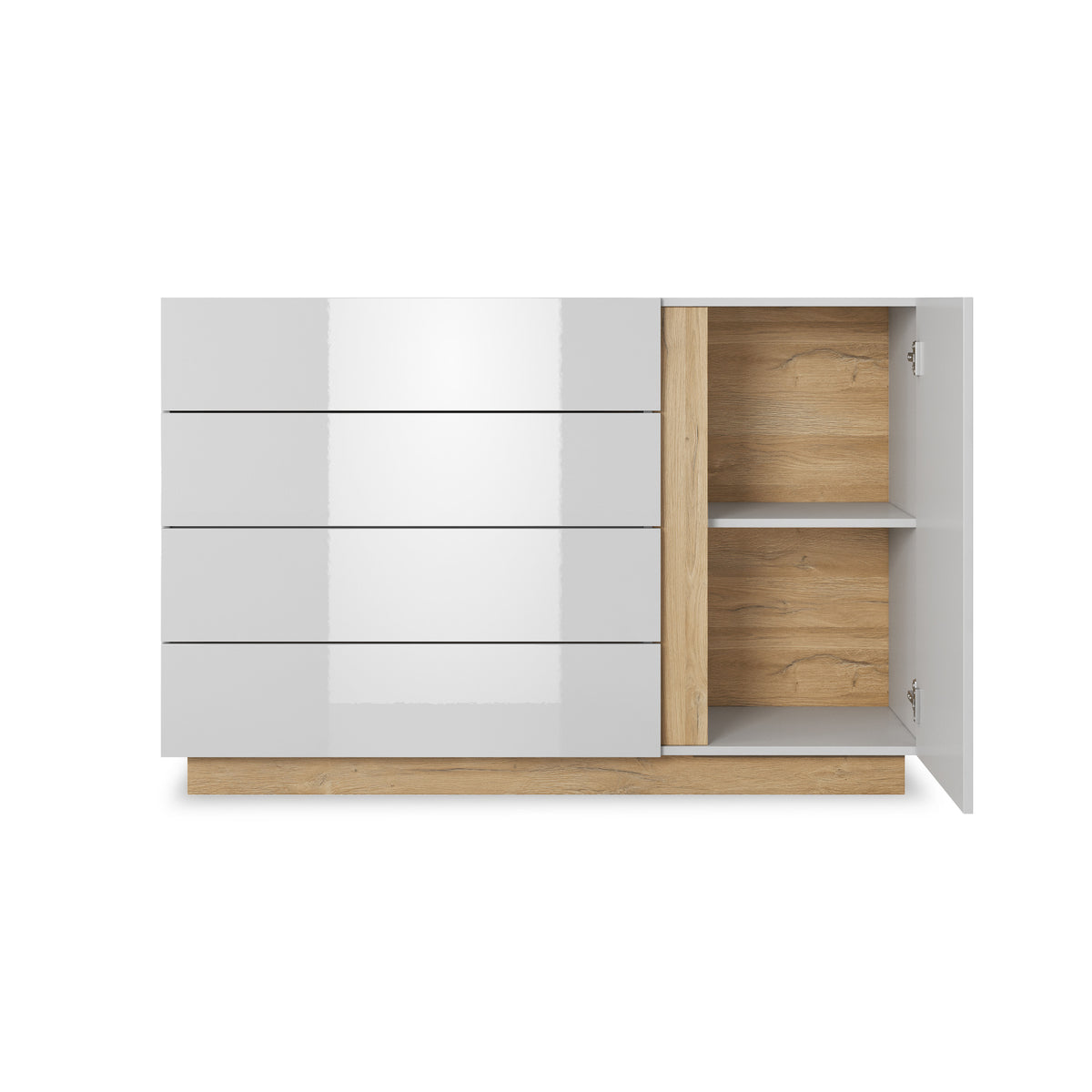 Armelia Sideboard 138x91, Minimalist Style – with doors open
