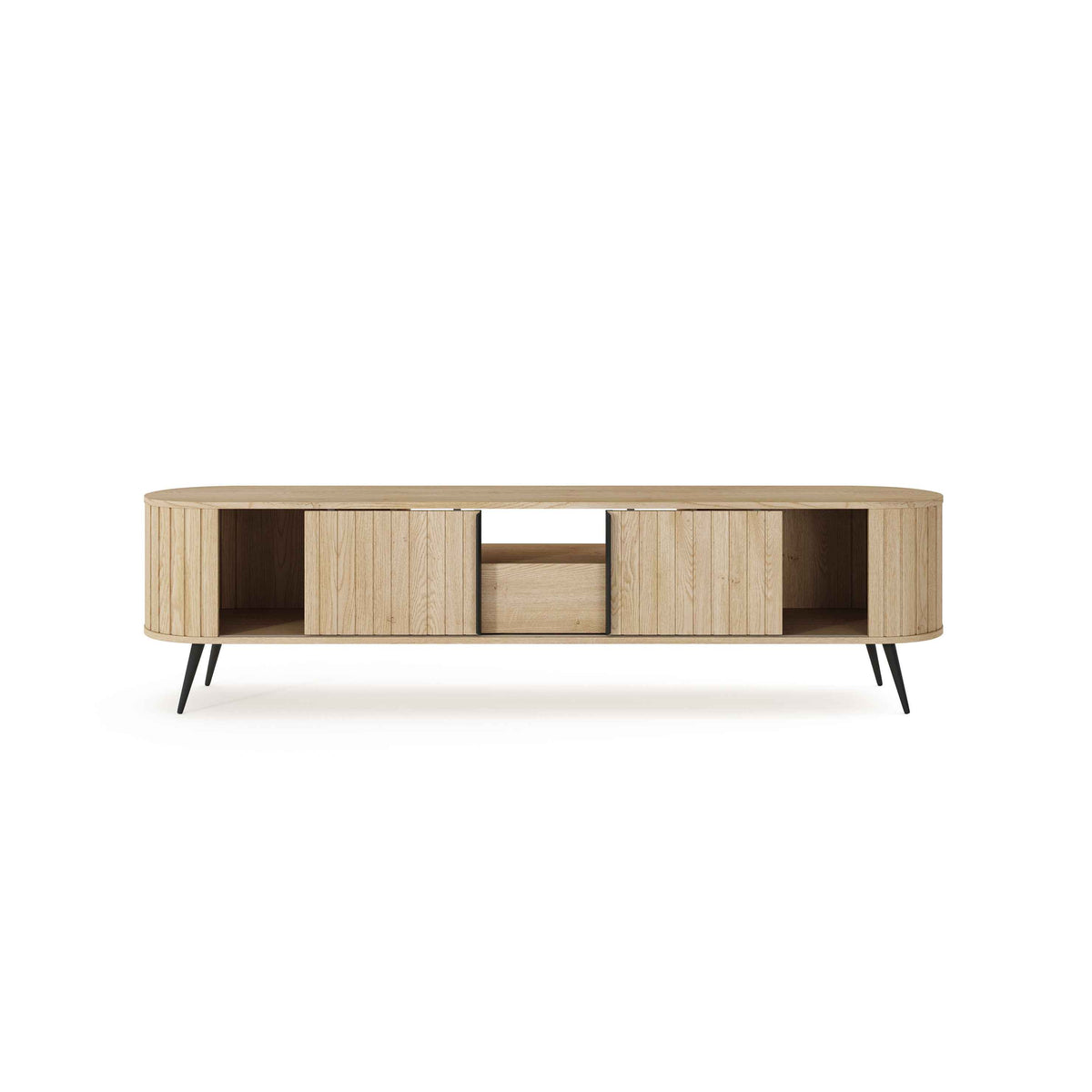 Llovia TV Unit 196x51, Modern Style – with doors open