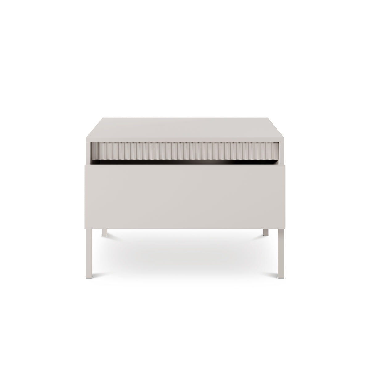 Senra Coffee Table 68x48 cm with Drawer, Minimalist Style – with doors open