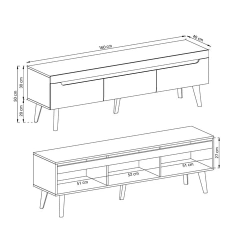 Trava TV Unit 160x50, Scandinavian Style – photo 4