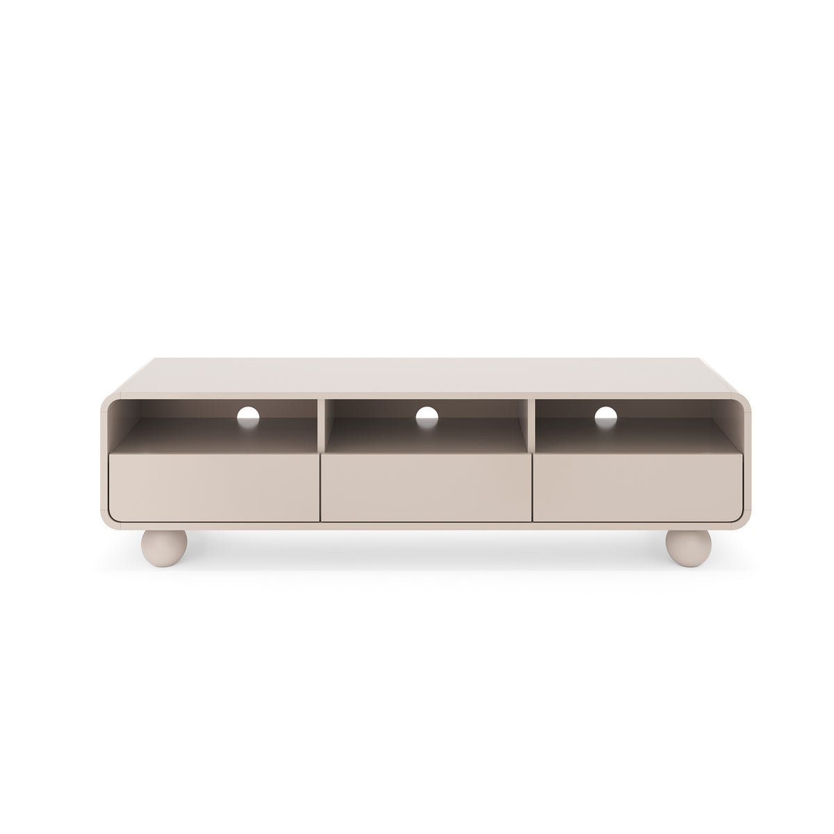 Ballo TV Unit 160x44, Japandi Style – front view