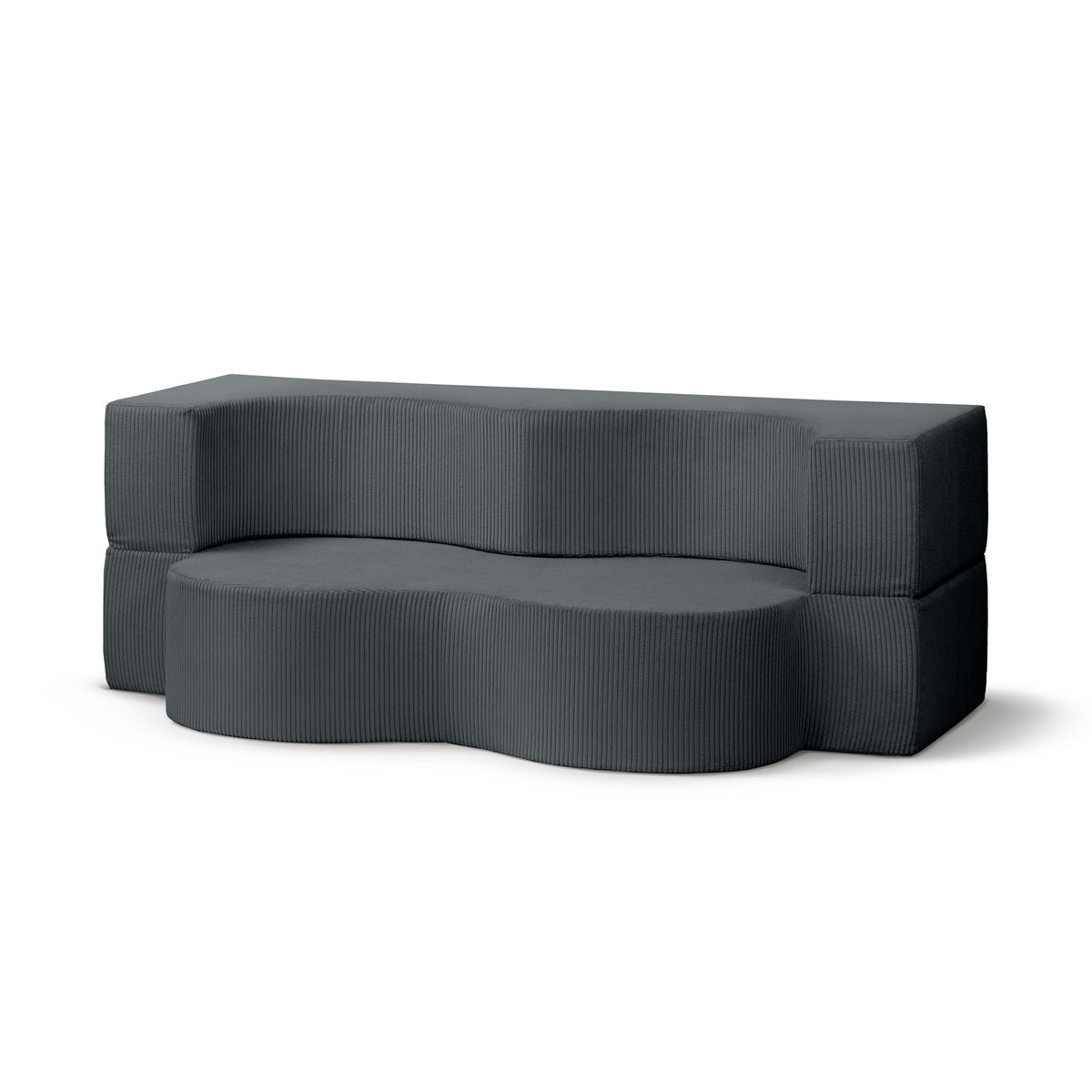 Kamelia Freestanding Foam Sofa Bed 200 cm, Japandi Style – Graphite Moss (POSO 60)
