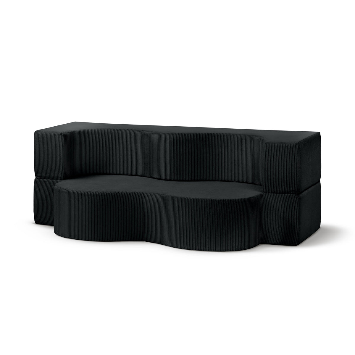 Kamelia Freestanding Foam Sofa Bed 200 cm, Japandi Style – Coal (POSO 135)