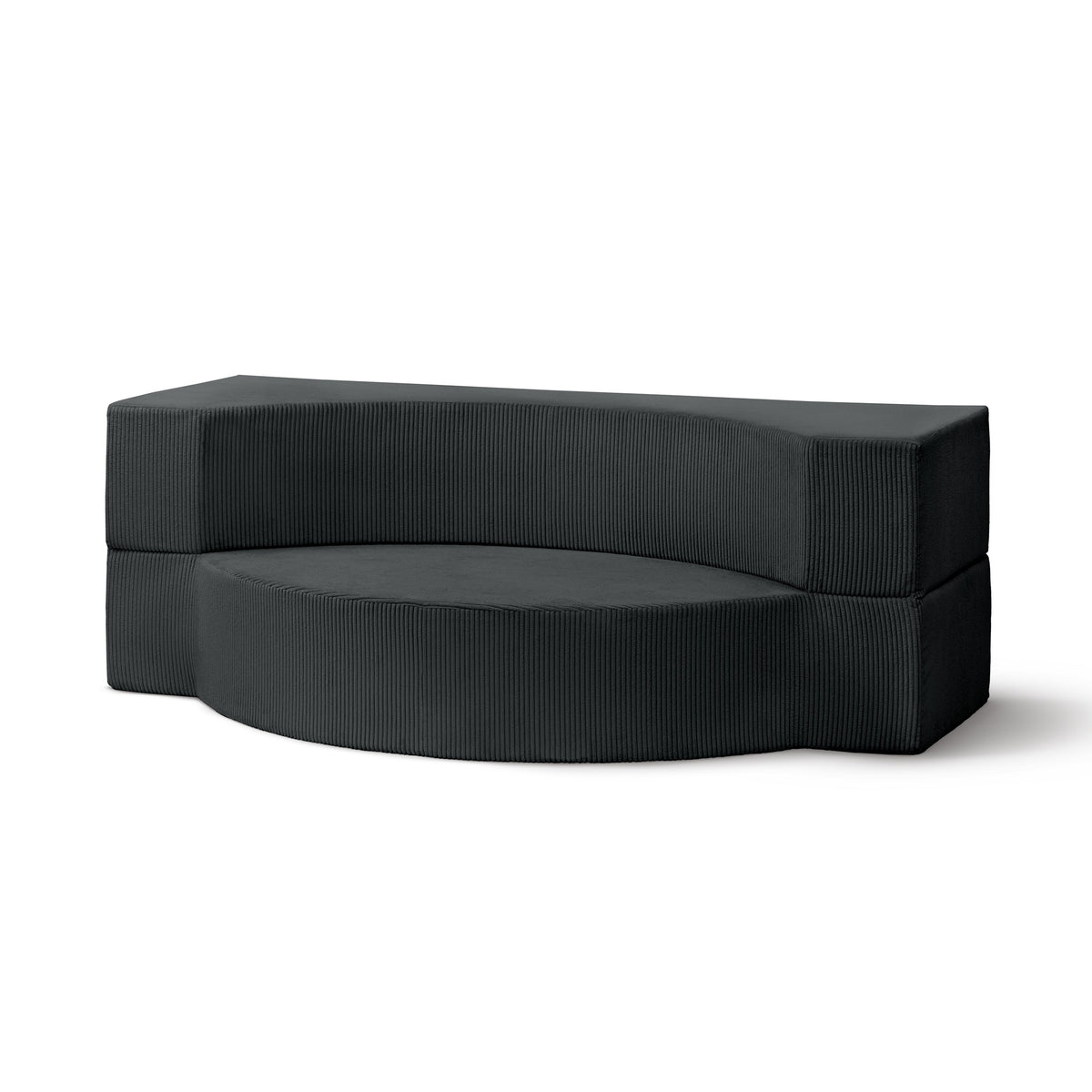Lunaria Modular Foam Sofa Bed 200 cm, Japandi Style – Anthracite (POSO 34)