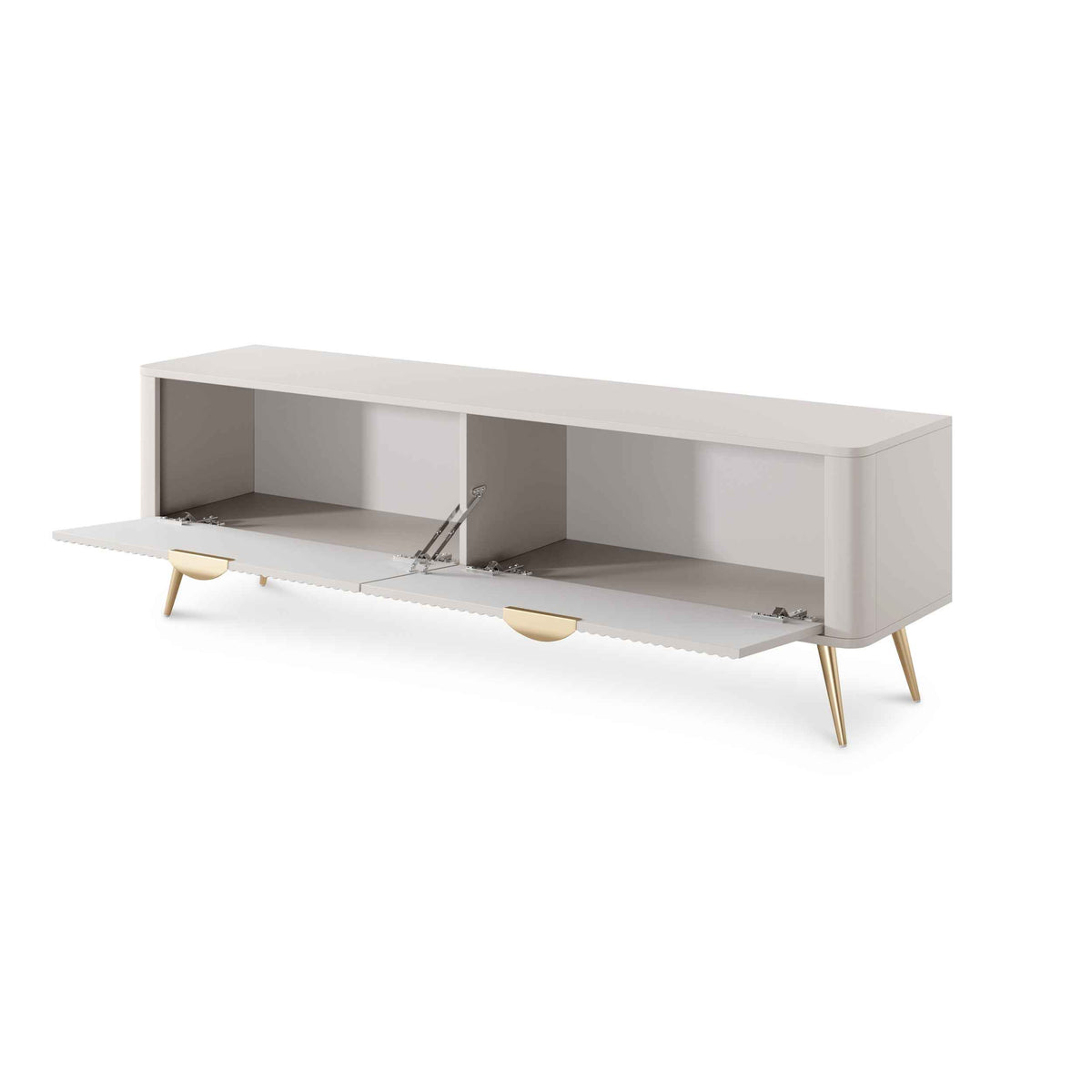 Laanti TV Unit 163x51, Modern Style – with doors open